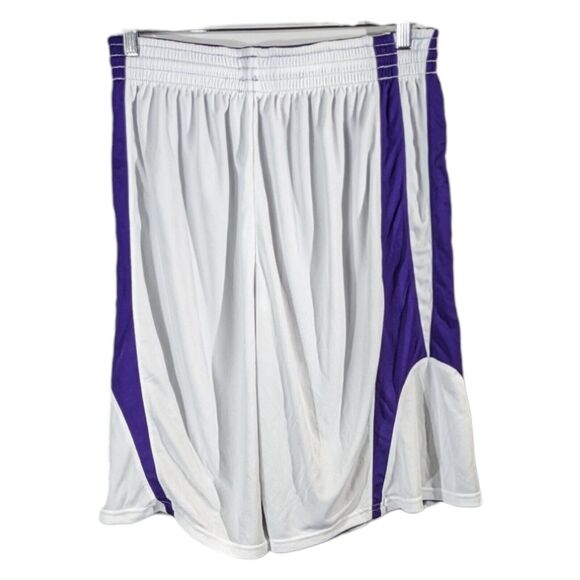Purple and White Reversible Basketball Shorts Mens Size Small Drawstring Sports - Picture 2 of 10